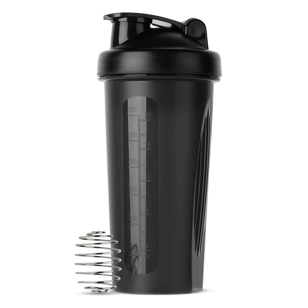 Shaker à protéines Portable de 600ml, bouteille de Fitness avec fouet à fil, balle pour les amateurs