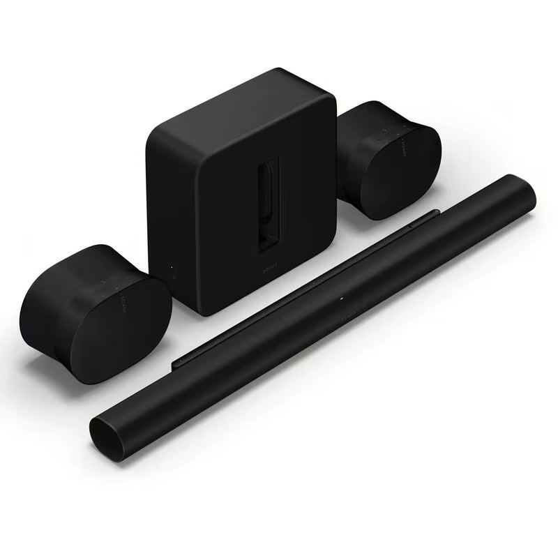 Barre de son Sonos Arc Ultar, caisson de basses sans fil Sub 4 et kit 2 enceintes Era 300 noir