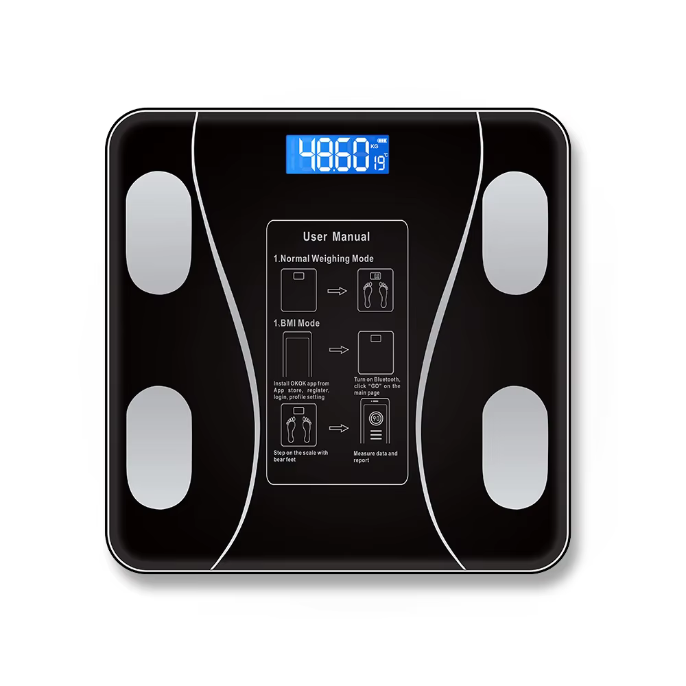 Balance de graisse corporelle intelligente sans fil, numérique, pour salle de bain, analyseur de Com
