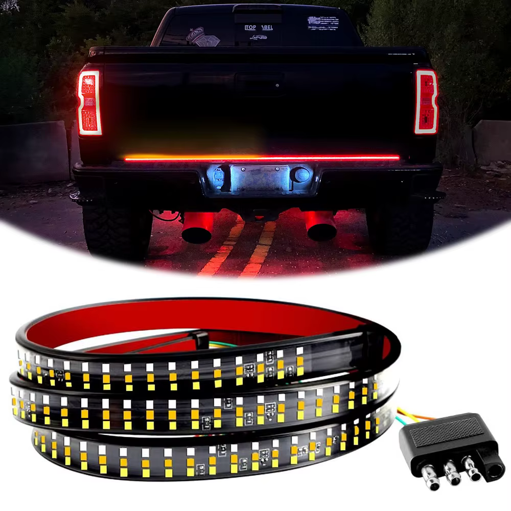 Barre lumineuse pour hayon de camion, bande LED de 60 pouces pour pick-up, remorque SUV, fonction co