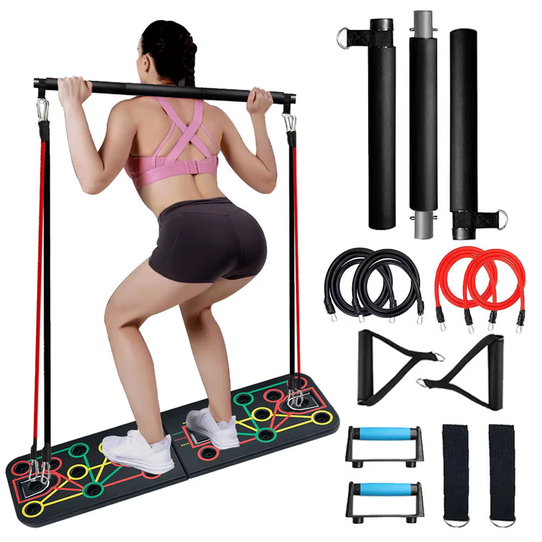Bandes de caoutchouc pliables de 160lb, barre de Squat profonde, supports de poussée ABS, cadres de