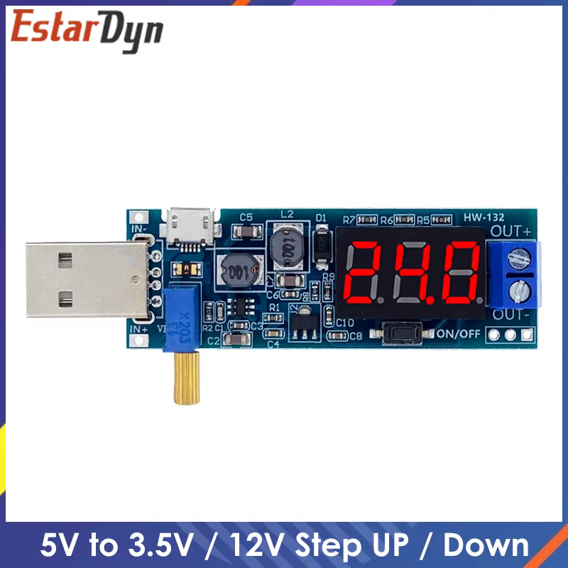 Convertisseur Boost Buck USB, Module d'alimentation élévateur/bas DC-DC 5V à 3.3V / 12V, sortie régl