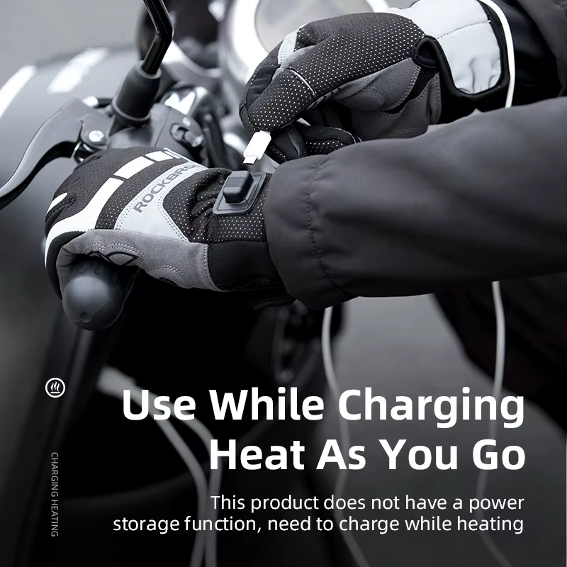 ROCKBROS gant d'hiver chauffant gants de cyclisme USB gants de Ski électriques rechargeables écran t