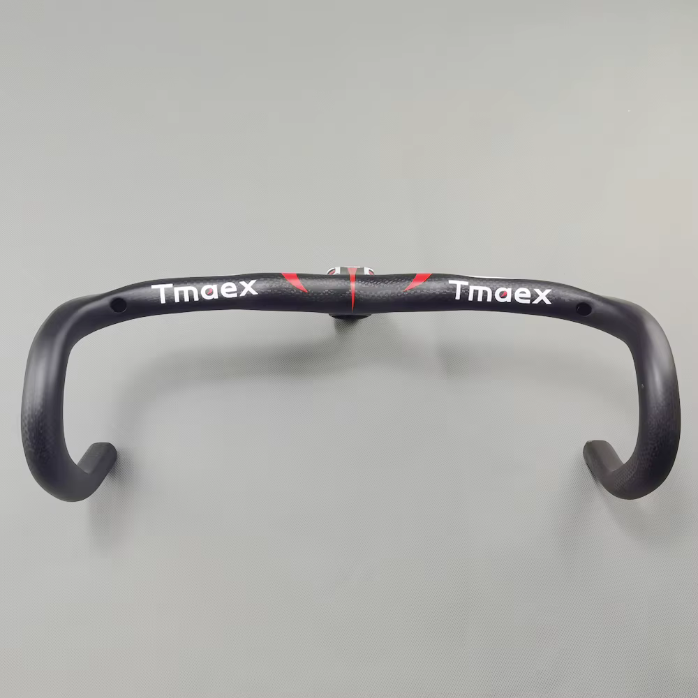 Guidon de vélo en carbone guidon intégré barres de poignée de vélo de route 3k mat ultraléger en Fib