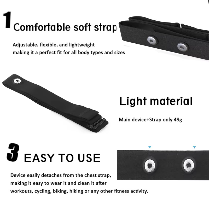 Ceinture de remplacement pour moniteur de fréquence cardiaque, sangle pectorale, Compatible avec les