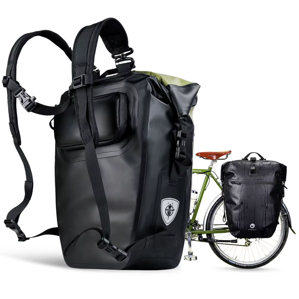Rhinowalk – sac de vélo 100% étanche, grande capacité de 27l, multifonctionnel, porte-bagages arrièr