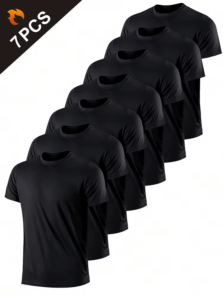 T-shirt de sport à séchage rapide ultraléger pour hommes, haut léger respirant, document solide, ent