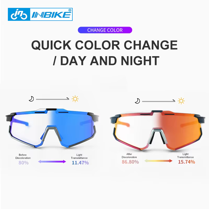 INBIKE-Lunettes de soleil de cyclisme photochromiques pour hommes, lunettes de vélo de route profess