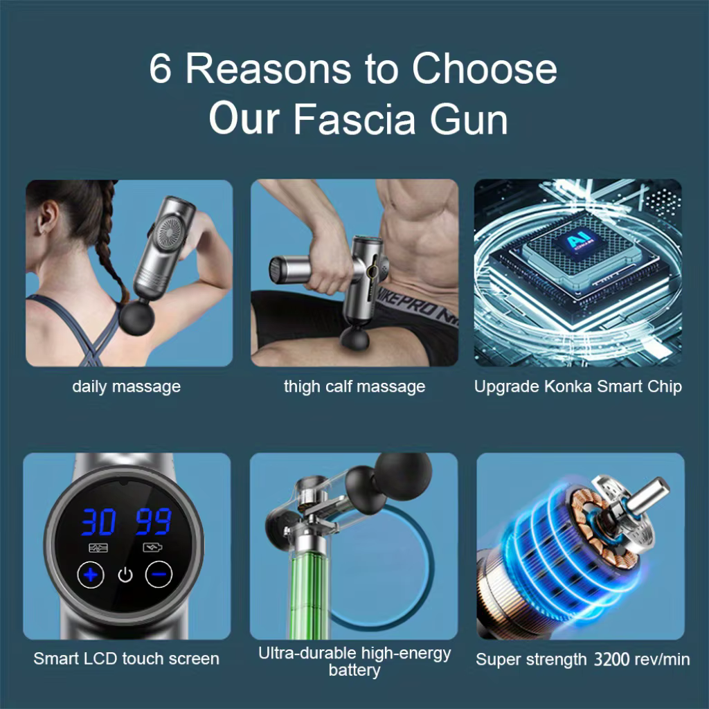 Pistolet de Massage électrique à 99 niveaux, appareil de relaxation musculaire profond, équipement d