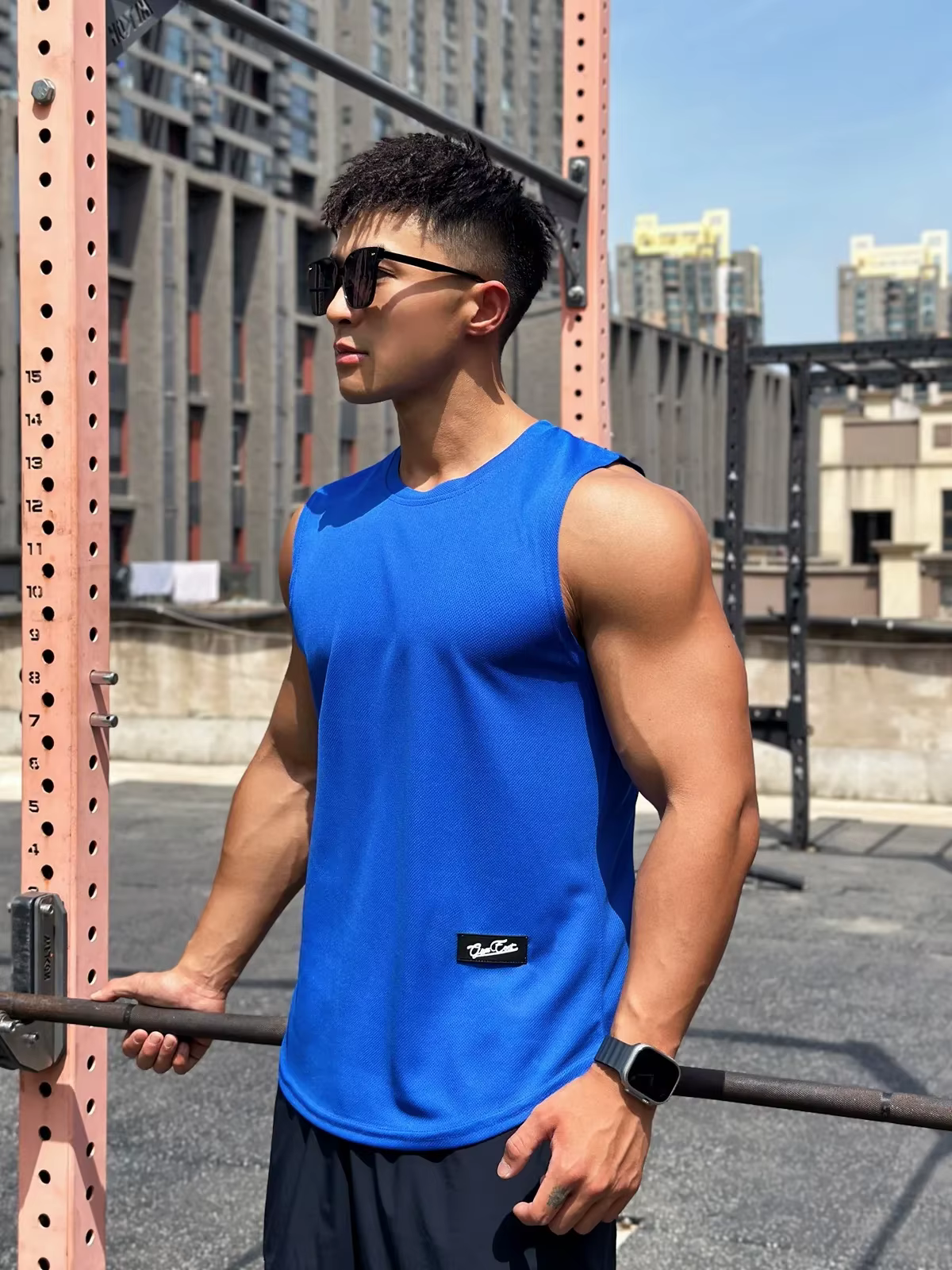 Débardeur de gymnastique pour hommes, chemise de Fitness sans manches, maille respirante, gilet de s