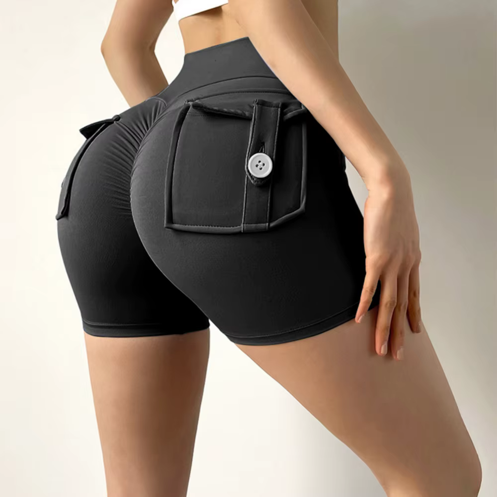 Short de Fitness pour femmes, pantalon trois-quarts d'exercice, Cargo, poche sèche, Yoga, levage ser