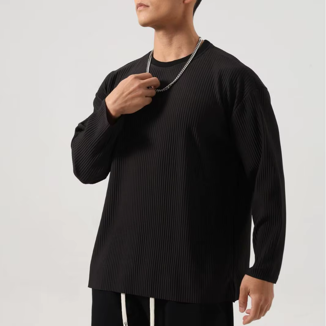GANYANR-T-shirt de sport à manches longues pour homme, vêtement de course, de fitness, de musculatio