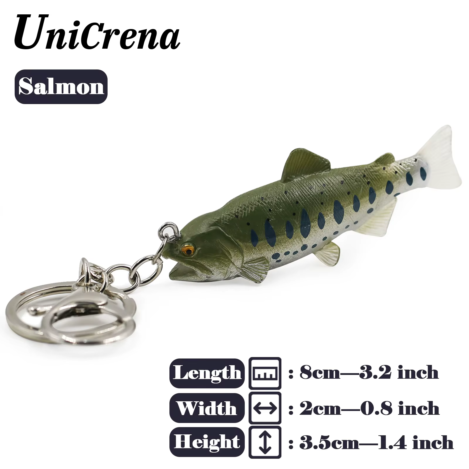 Porte-Clés Poisson Créatif Fait Main (Truite/Vivaneau/Thon/Saumon/Bar) - Étui Anneau Organisateur de