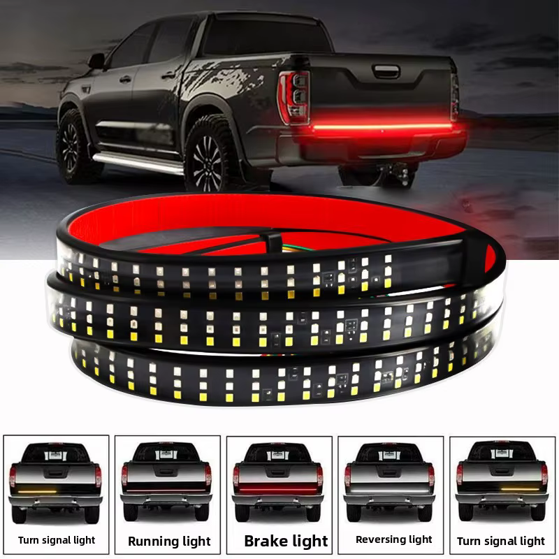 Barre lumineuse pour hayon de camion, bande LED de 60 pouces pour pick-up, remorque SUV, fonction co