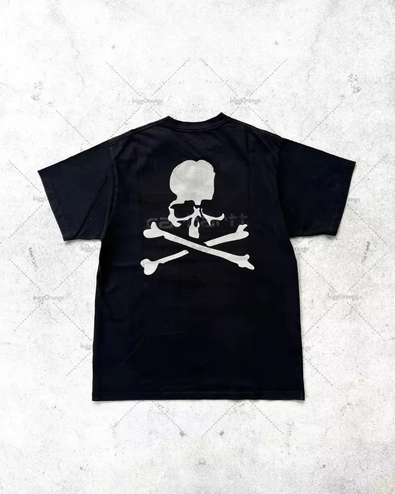 T-shirt manches courtes homme, vêtement de rue américain, Hip-hop, rétro, crâne, ample, à la mode, H