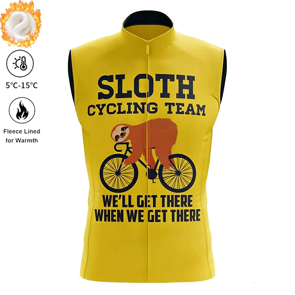 Paresseux équipe hiver cyclisme gilet homme hiver automne thermique polaire chaud cyclisme gilets po