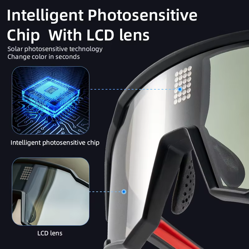 ROCKBROS Smart LCD lunettes photochromiques cyclisme lunettes polarisées UV400 électronique changeme