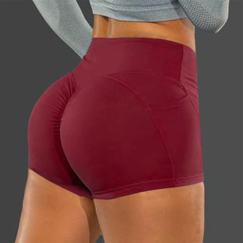 Short de fitness taille haute sans couture, pantalon de levage de hanche élastique, mode de course à