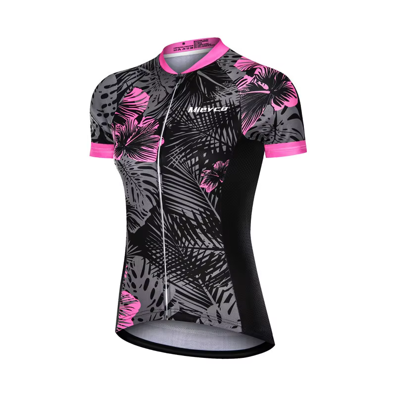 Maillot de cyclisme à manches courtes pour femme, vêtements de course VTT, chemise de vélo, fleur no