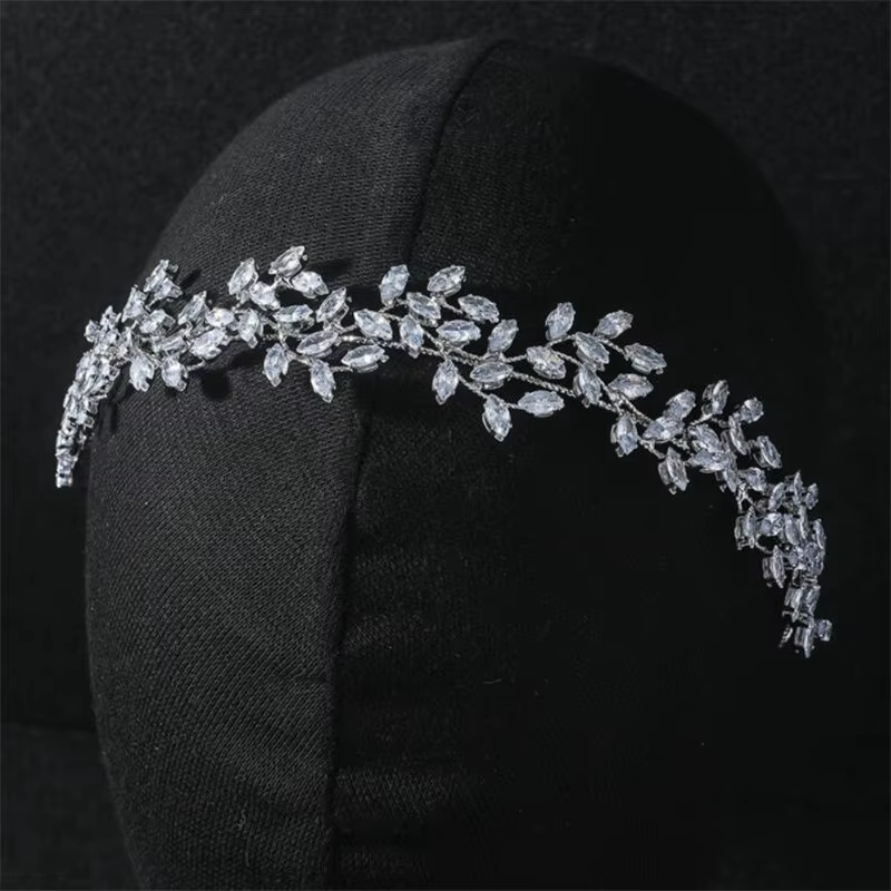 Accessoires pour cheveux de mariage, bandeau de mariée, diadèmes en cristal CZ, perles, diadèmes et