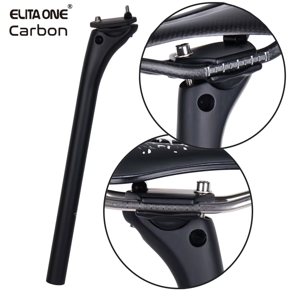 ELITAONE tige de selle en carbone vtt 27.2/30.9/31.6mm Offset 20mm tige de selle de vélo de route av