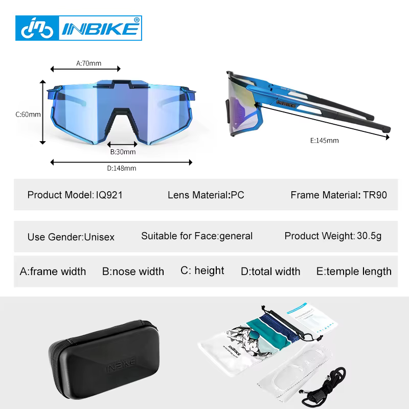 INBIKE-Lunettes de soleil de cyclisme photochromiques pour hommes, lunettes de vélo de route profess