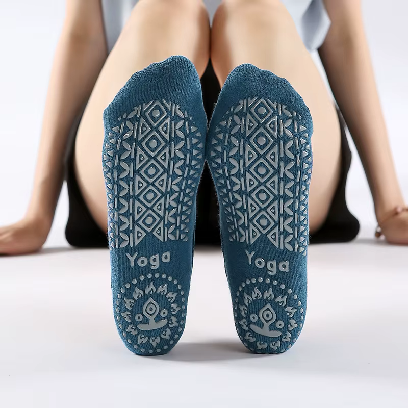 Chaussettes de Yoga antidérapantes avec pansement en coton, dos nu, Pilates, pour femmes, Fitness, B