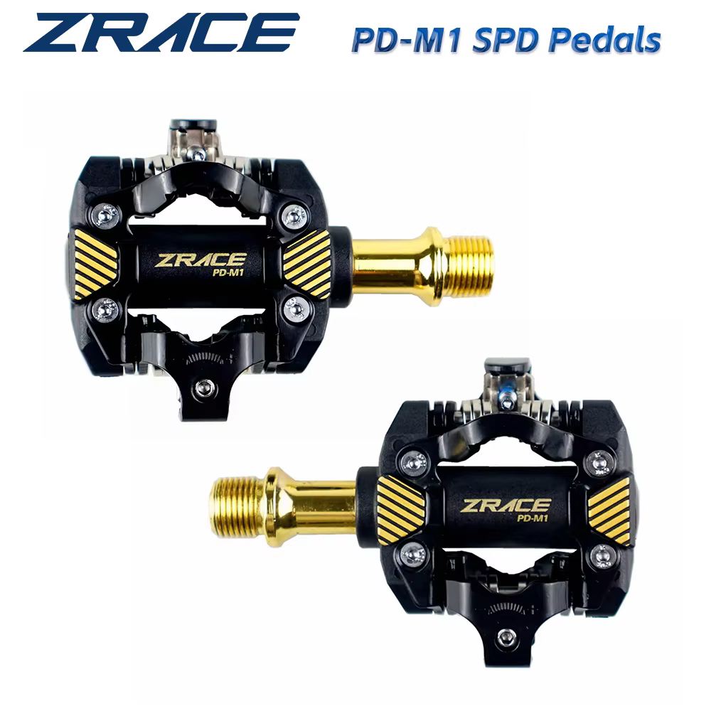 Pédales ZRACE PD-M1 SPD - OR, Pédales autobloquantes, Composants VTT pour la course cycliste, VTT, 3