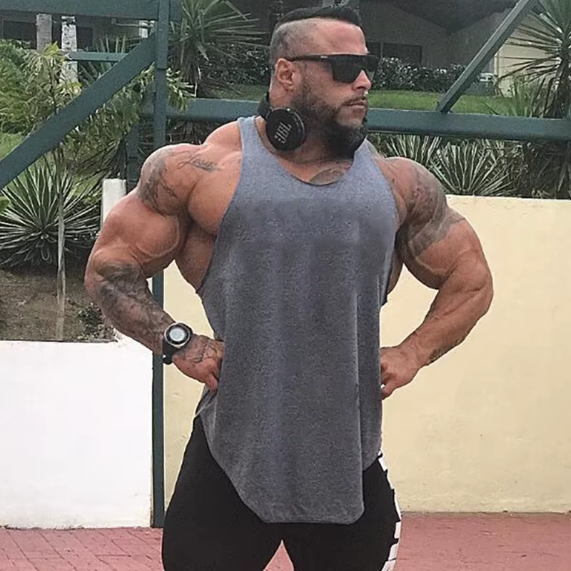 T-Shirt sans manches respirant en coton de couleur unie pour hommes, débardeur de Sport décontracté,