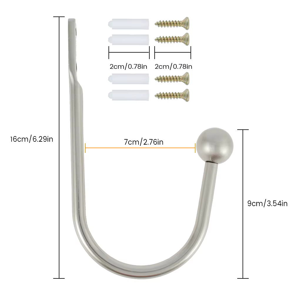 Attaches de rideaux en métal, crochets décoratifs pour rideaux, attaches de rideaux en forme de U, a