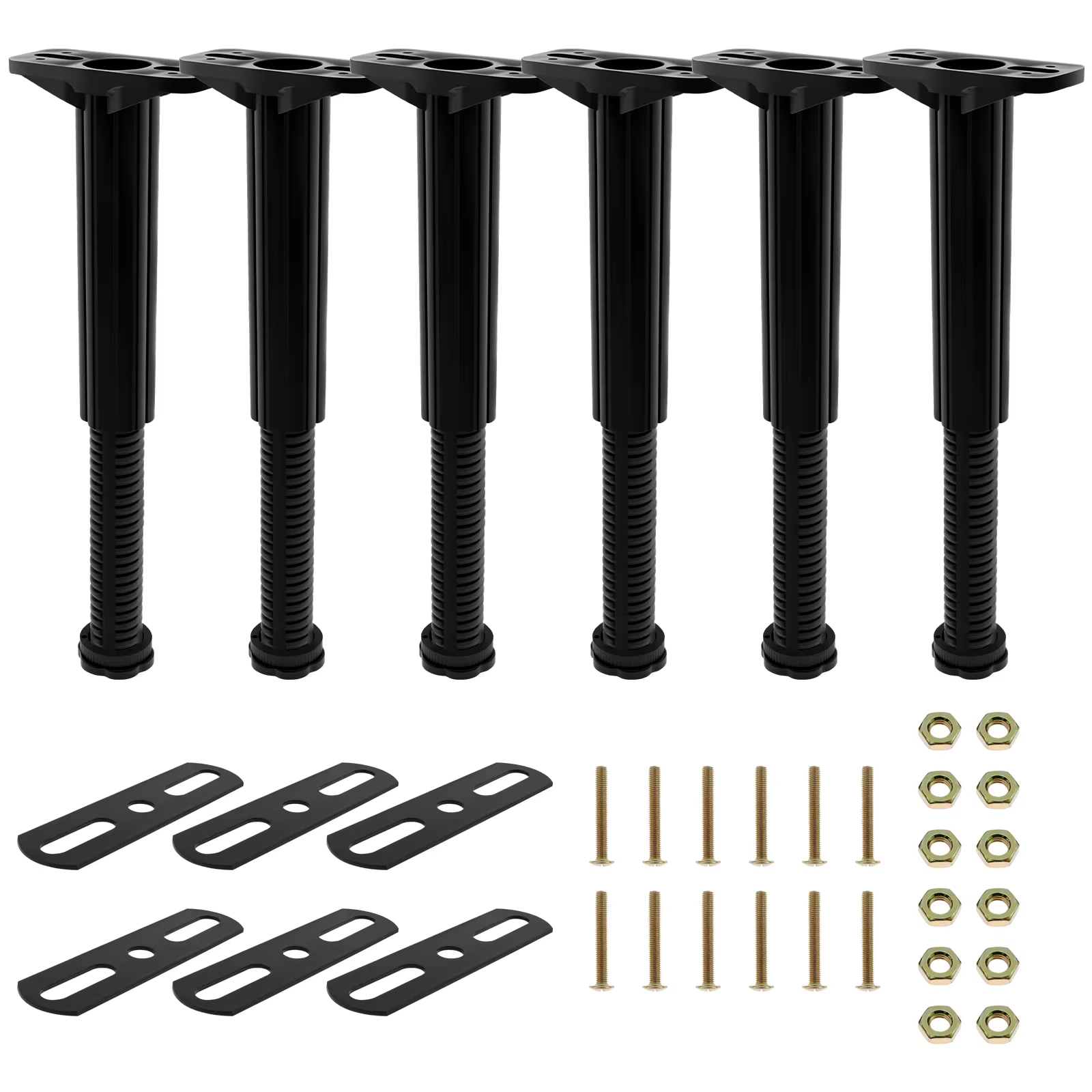 6 pièces Pieds de support télescopiques améliorés et réglables pour sommier, support de charge pour
