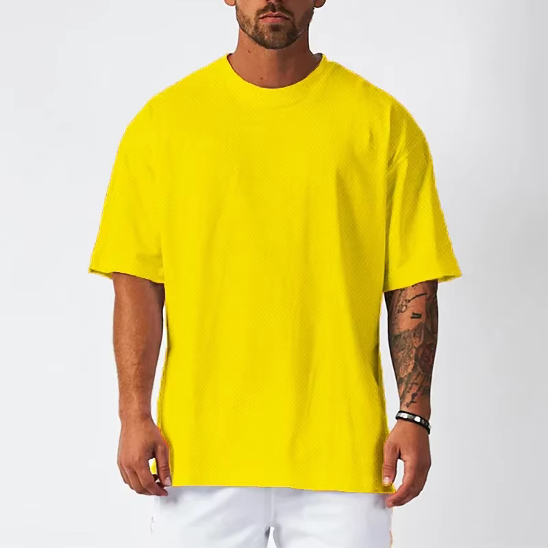 T-Shirt de Sport de course pour hommes, ample, surdimensionné, vêtements d'entraînement, de musculat