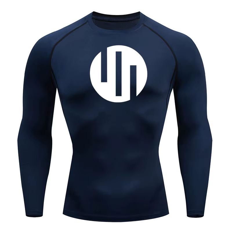 T-shirt de compression à manches longues pour homme – Idéal pour l'entraînement, la gym, la course –