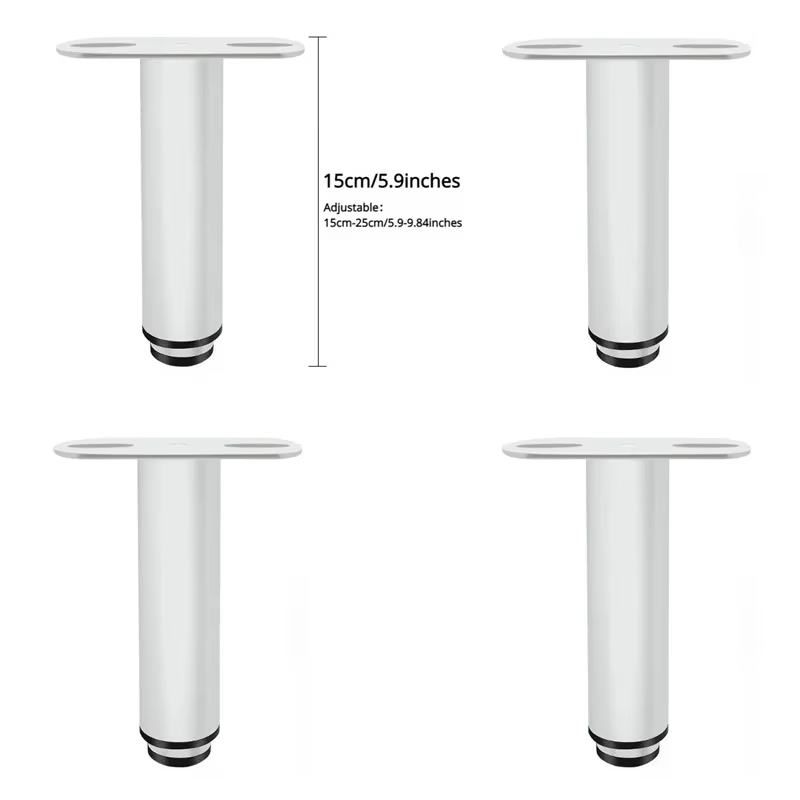 4 pièces Pieds de support télescopiques réglables 15-25 cm pour renforcement de sommier, support de