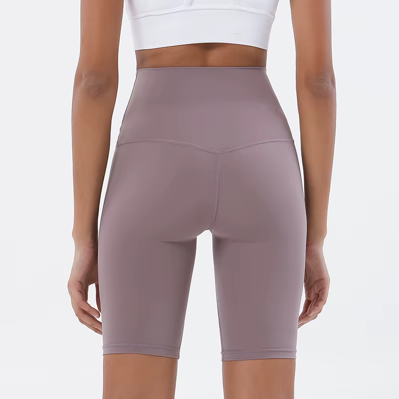 SOISOU-Short de yoga en nylon pour femme, taille haute, élastique, respirant, sans ligne en T, vêtem