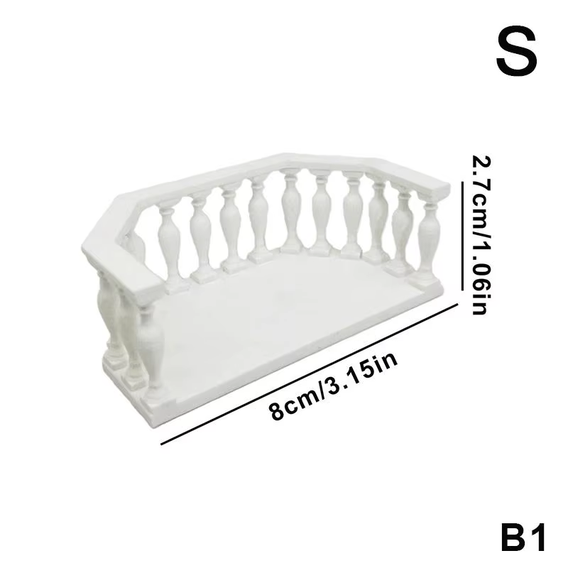 Balcon miniature pour maison de poupée avec balustrade, balcon européen adapté aux collectionneurs, 