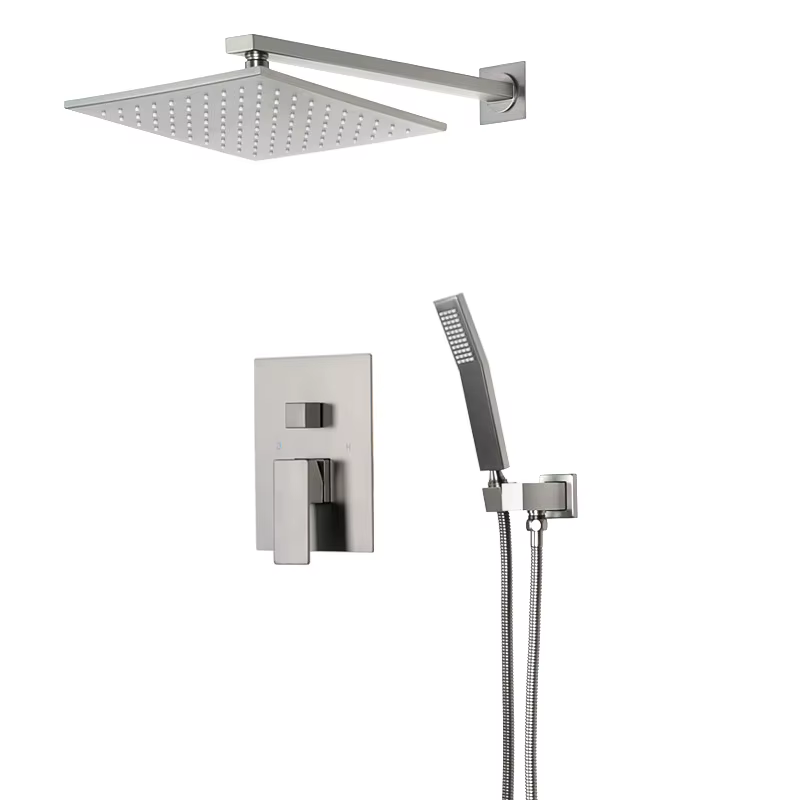 Système de douche dissimulé noir, cascade de pluie, salle de bains, ensemble de robinets de douche e