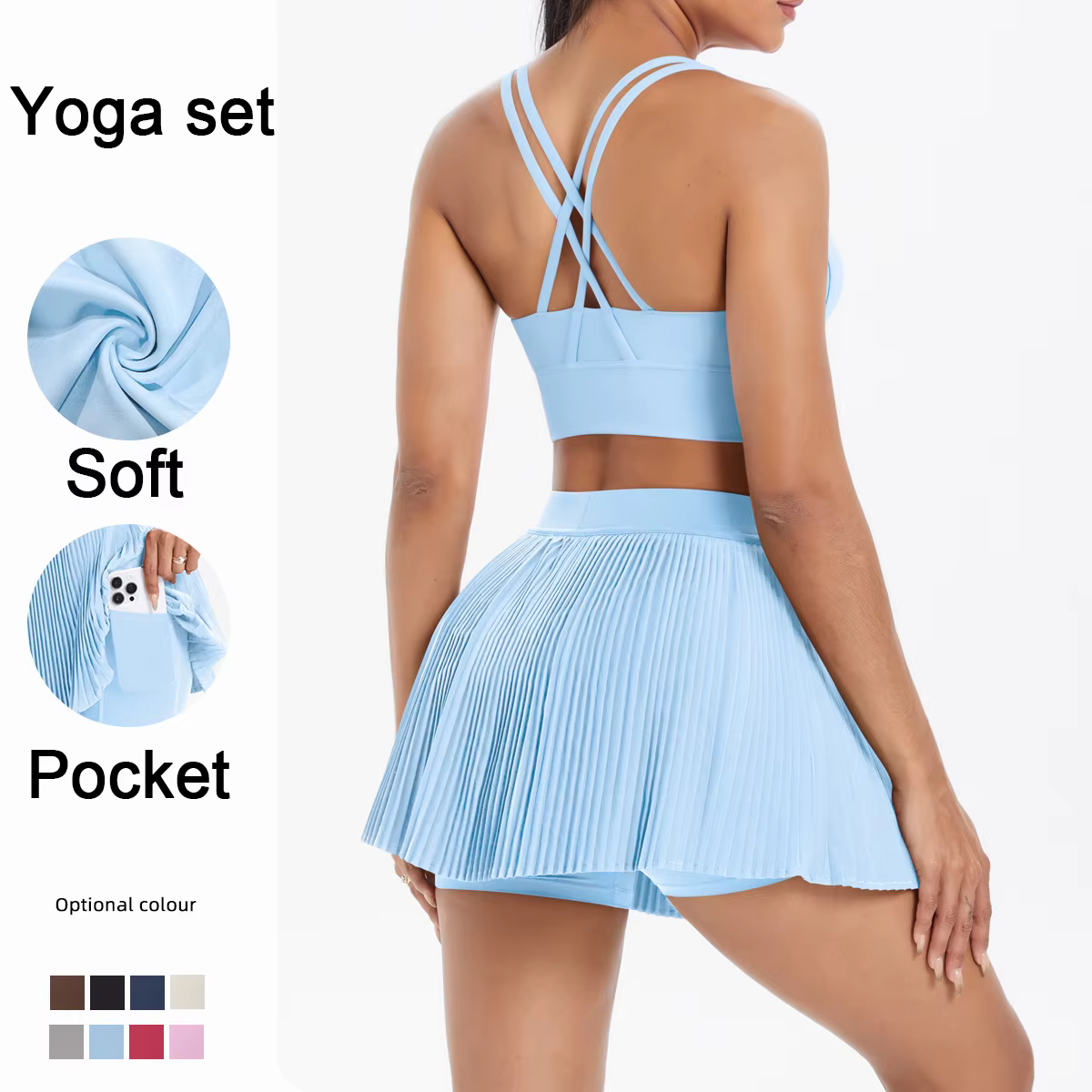 2 pièces nouveau ensemble de Yoga Sexy dos nu bretelles croisées soutien-gorge de sport mode respira