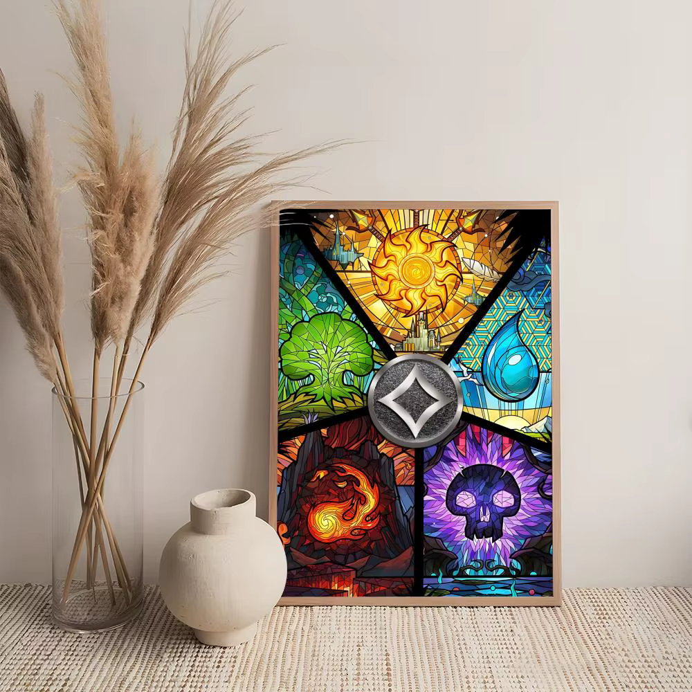 Affiches Magic The Gathering en aquarelle et graffiti, art mural amusant, cadeaux décoratifs pour sa