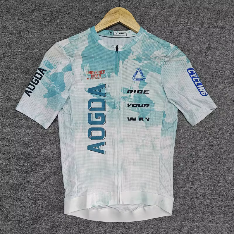 AOGDA Maillot de cyclisme léger à manches courtes, hauts de vélo, respirant d'été, séchage rapide, v