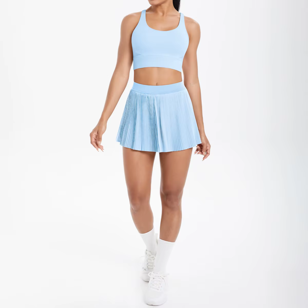 2 pièces nouveau ensemble de Yoga Sexy dos nu bretelles croisées soutien-gorge de sport mode respira