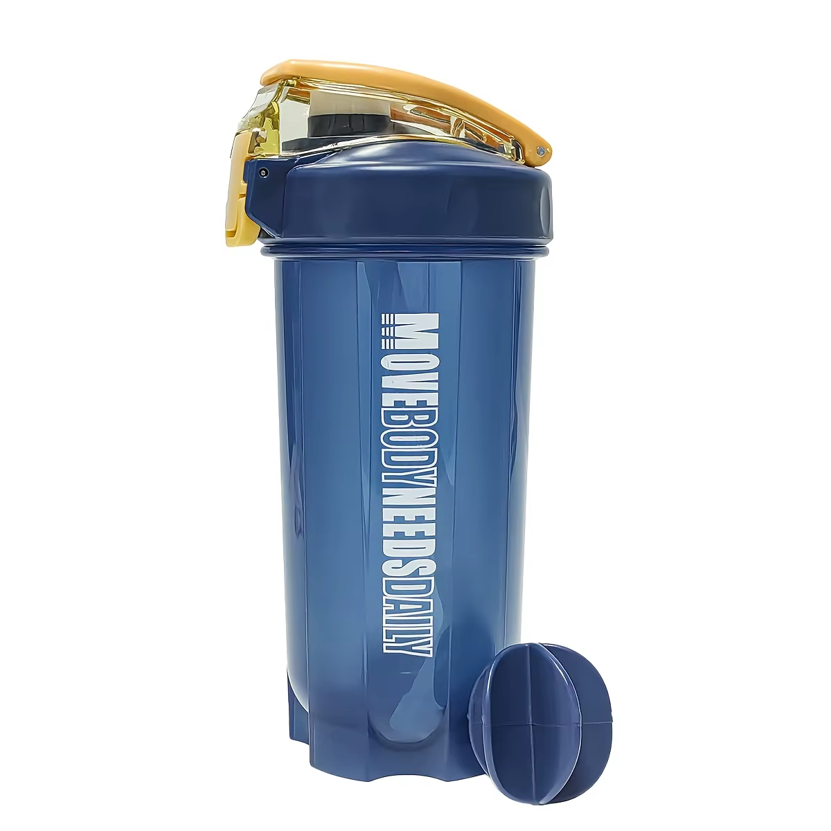 Shaker à protéines portable 550ml, bouteille de fitness avec boule fouet en plastique, idéal pour le