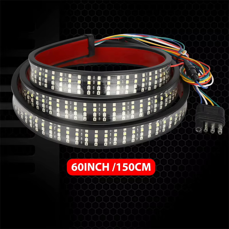 Barre lumineuse LED pour hayon de camion, 60 pouces, pour pick-up, remorque, SUV, fonction complète,