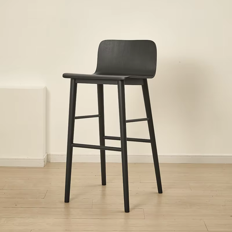 Tabouret de Bar en bois massif de styliste américain moderne, siège haut minimaliste, tabouret de co