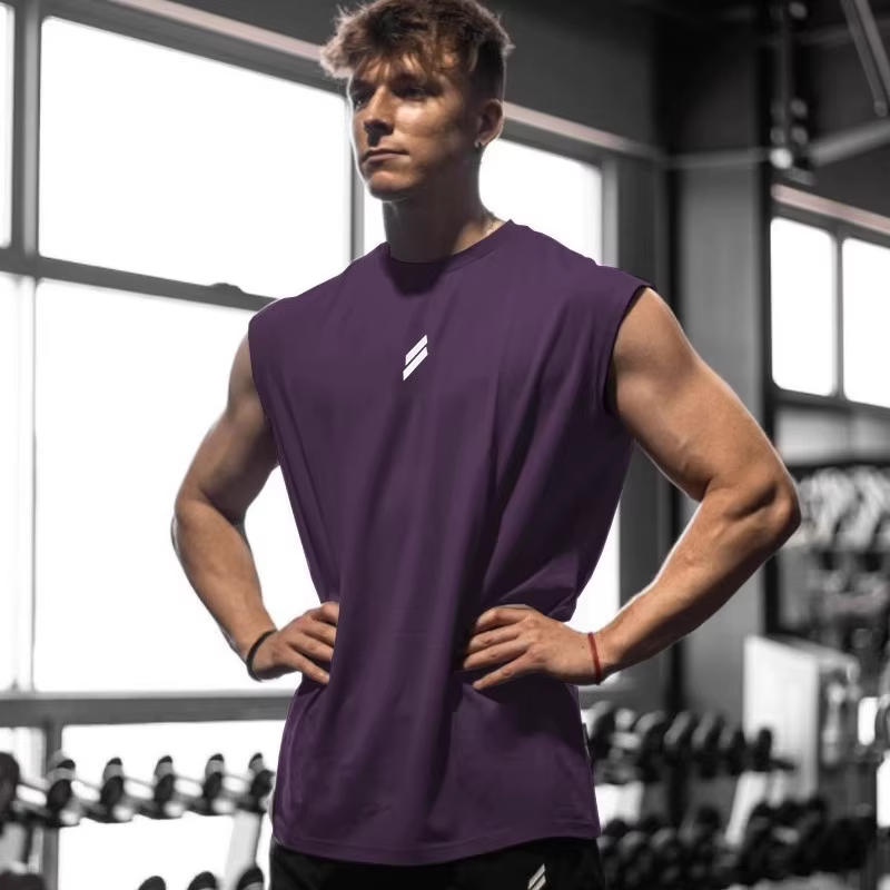 Débardeur de sport d'été pour hommes, respirant, coupe ample, T-shirt sans manches, gilet à séchage
