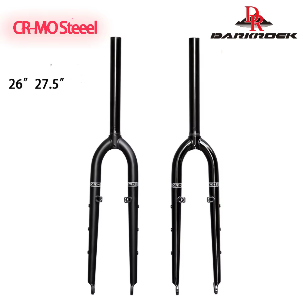 26/27.5ER DARKROCK CM-5 cr-mo Steels fourche avant 28.6mm disque et V frein vtt fourche rigide pièce