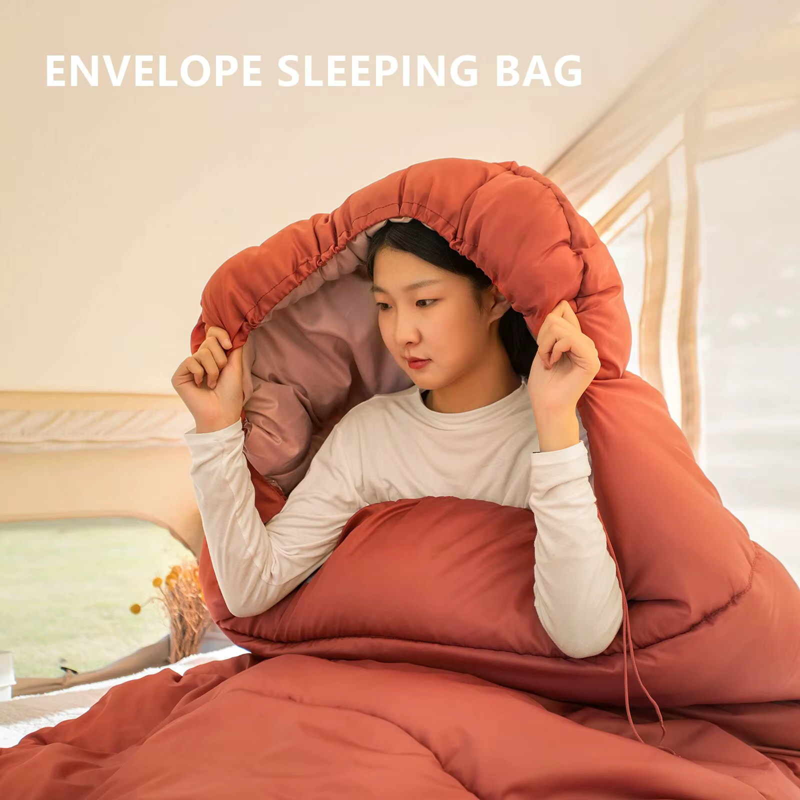 BISINNA grand sac de couchage de Camping léger 3 saisons sac large ample longue taille pour adulte r