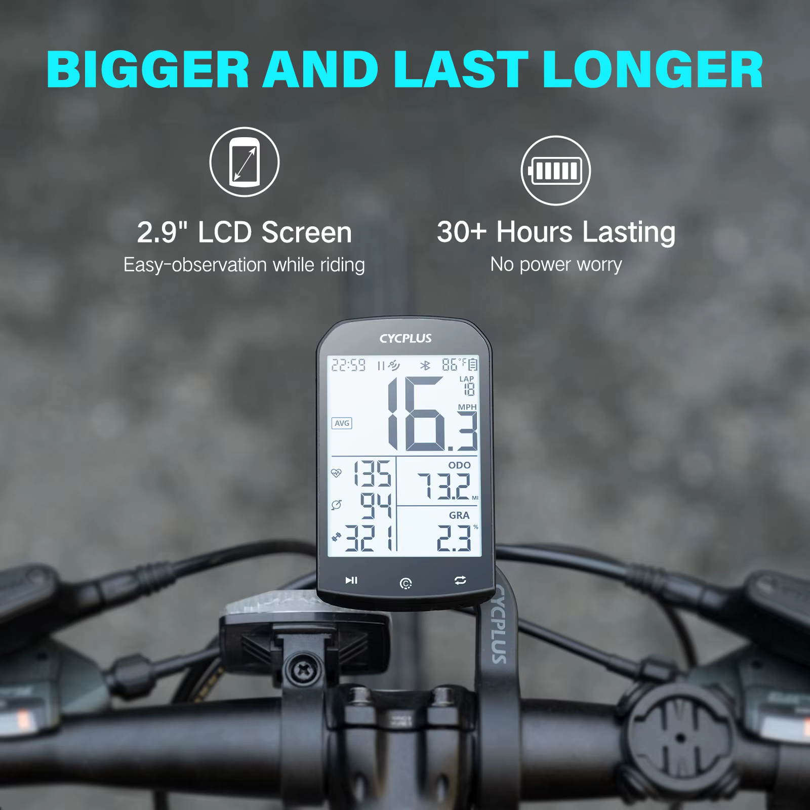 CYCPLUS-Ordinateur de vélo GPS Dallas, compteur de vitesse de vélo, Bluetooth 5.0 ANT +, compteur de