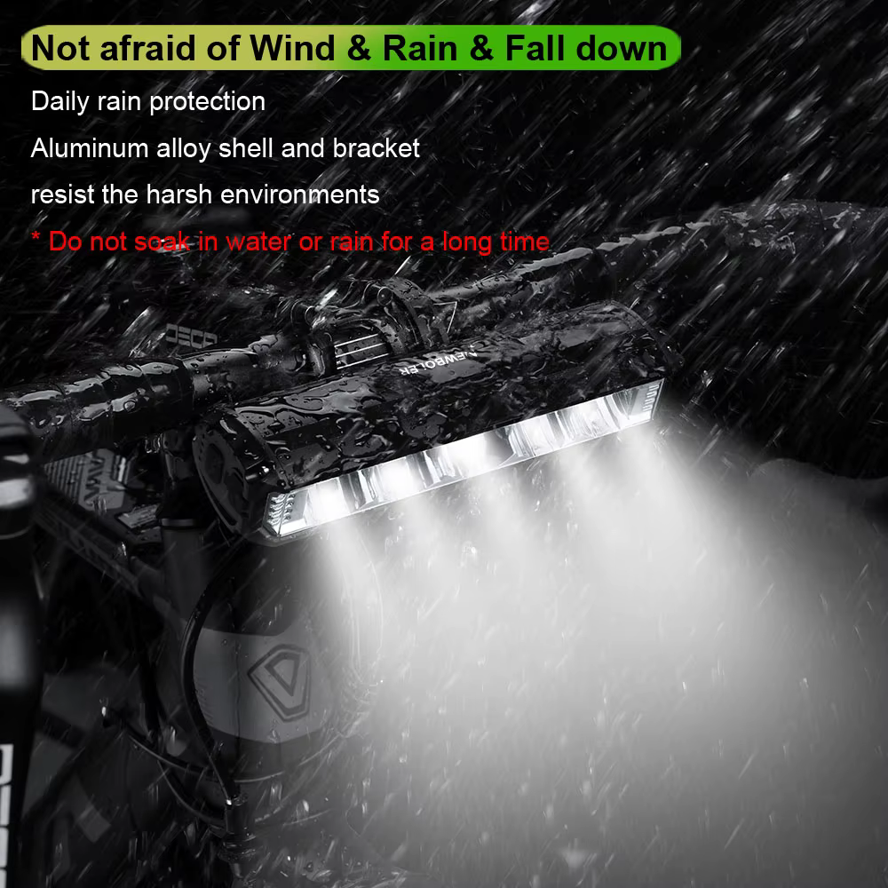 NEWBOLER vélo lumière avant 6000 Lumen vélo lumière 8000 mAh étanche lampe de poche USB charge vtt r