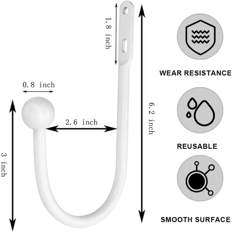 Crochets de retenue pour rideaux, crochets muraux décoratifs pour fenêtres, supports métalliques pou